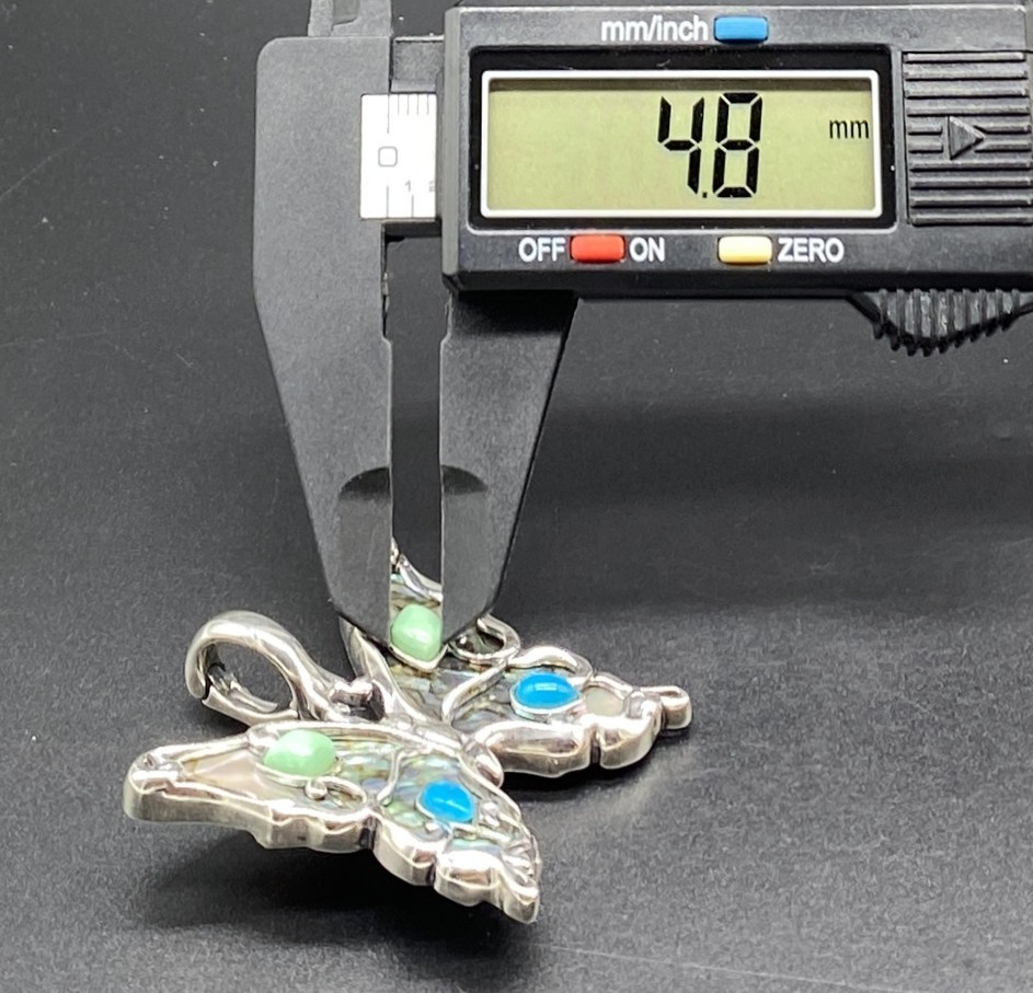 CAROLYN POLLACK-Sterling Lapis Multi Stone Abalone Butterfly Enhancer Necklace