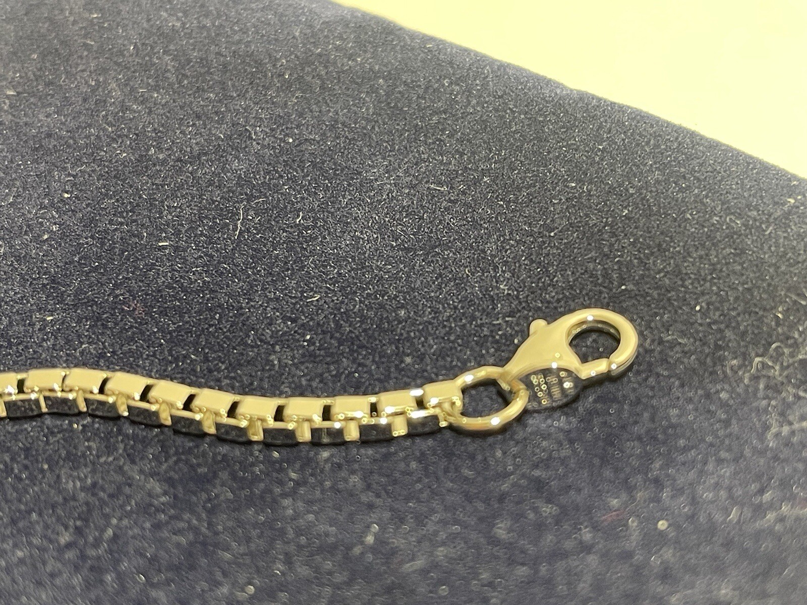 Bronzo Italia 6 3/4″ polished Box Chain Bracelet White Bronze item #J290838