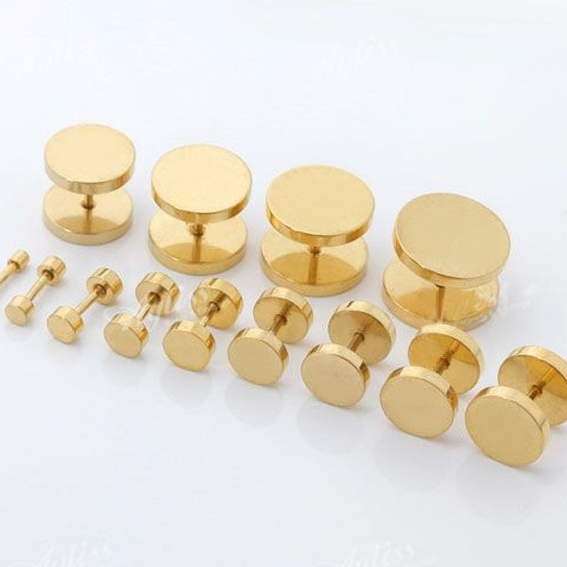 1Pair Stainless Steel Round Barbell Screw Back Men’s Earring Ear Studs 3-16mm US