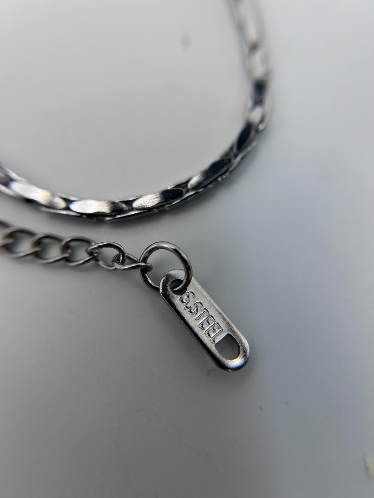Bracelet Stainless Steel Chain Silver Tone Adjustable Lobster Clasp Minimalist