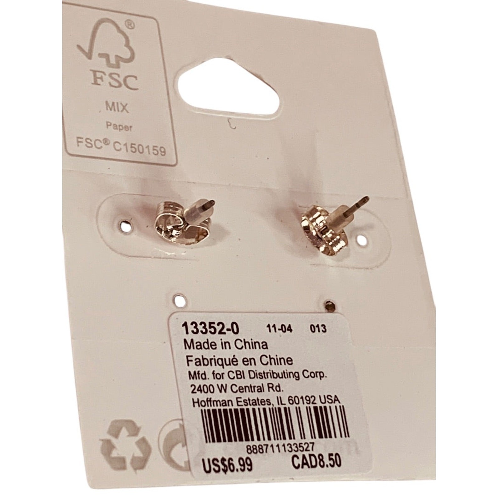Claires New Post Pierced Earrings Patriotic Sparkly Heart