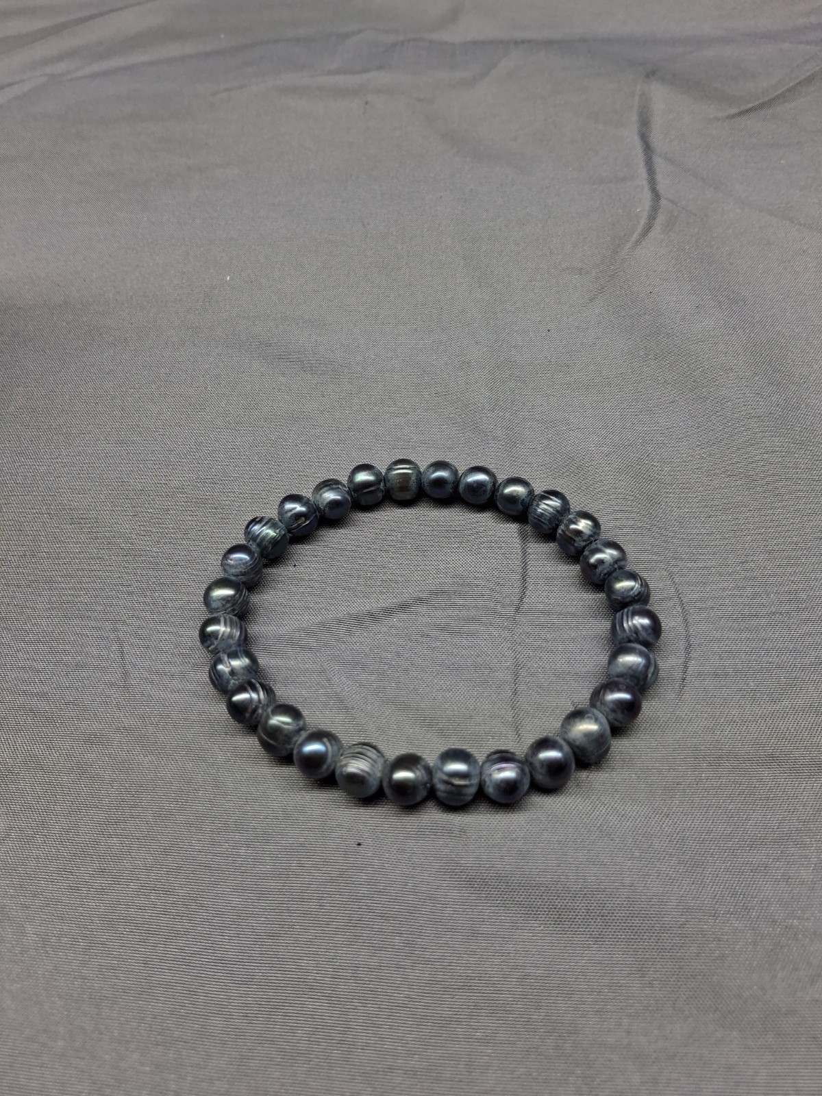 Baroque Pearl Bracelet Jewelry Dark Gray Stretch