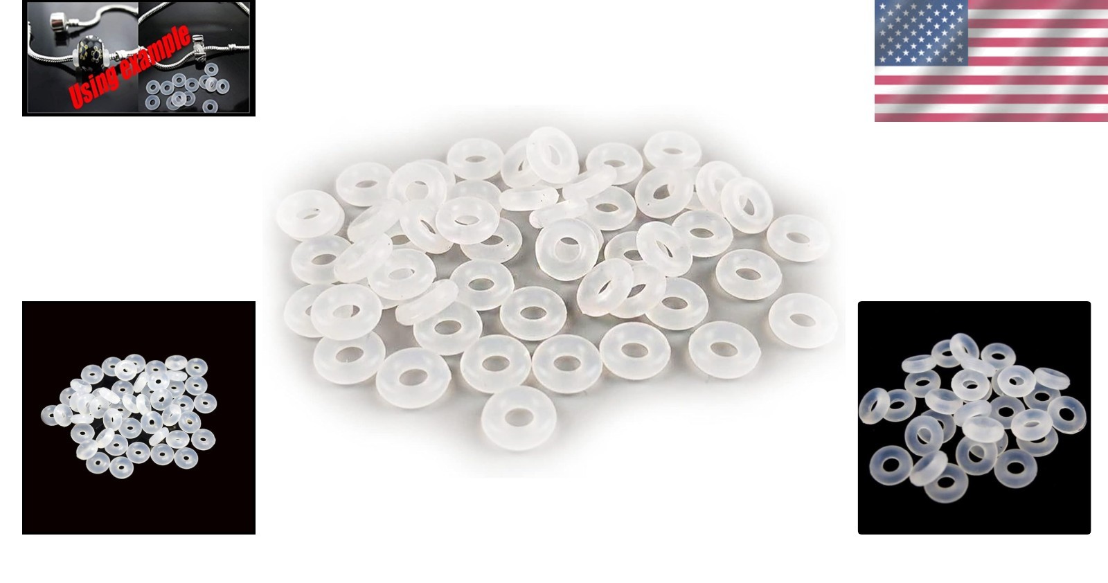 80 Pcs Clear Silicone Rubber Stoppers for Bead Charms – Ideal for Jewelry Making