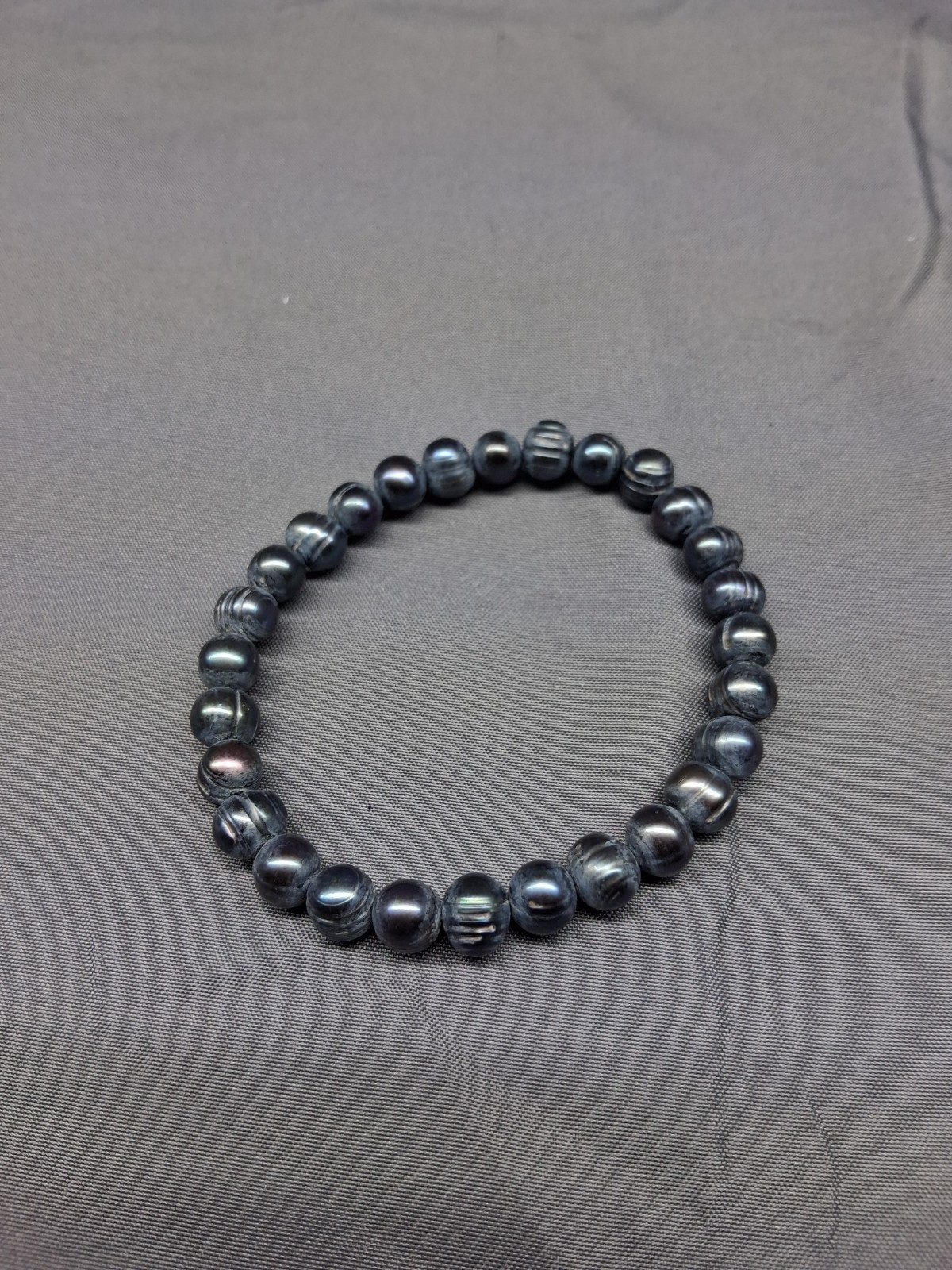 Baroque Pearl Bracelet Jewelry Dark Gray Stretch