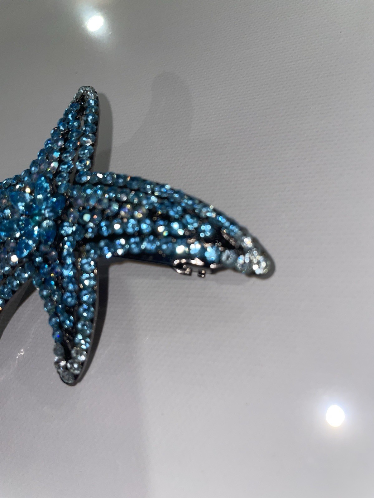 Kirk’s Folly Blue Starfish Rhinestone Barrette Hair Clip Crystal Coastal Mermaid