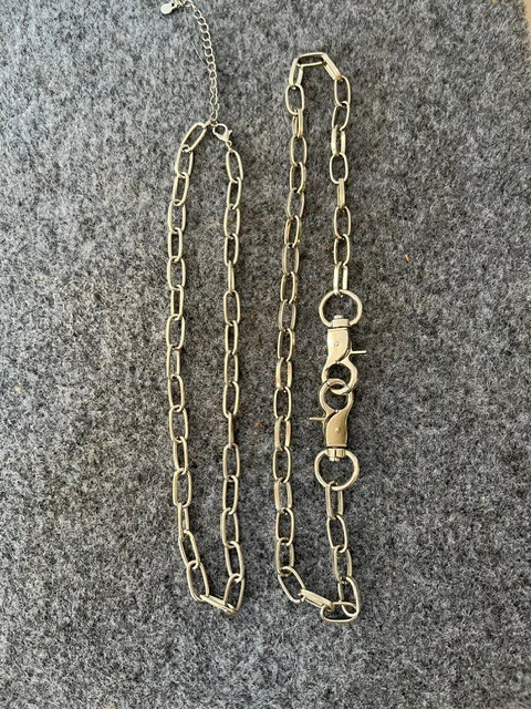 Hot Topic Jewelry Chain Necklaces Pair Silver Color Wallet Chain