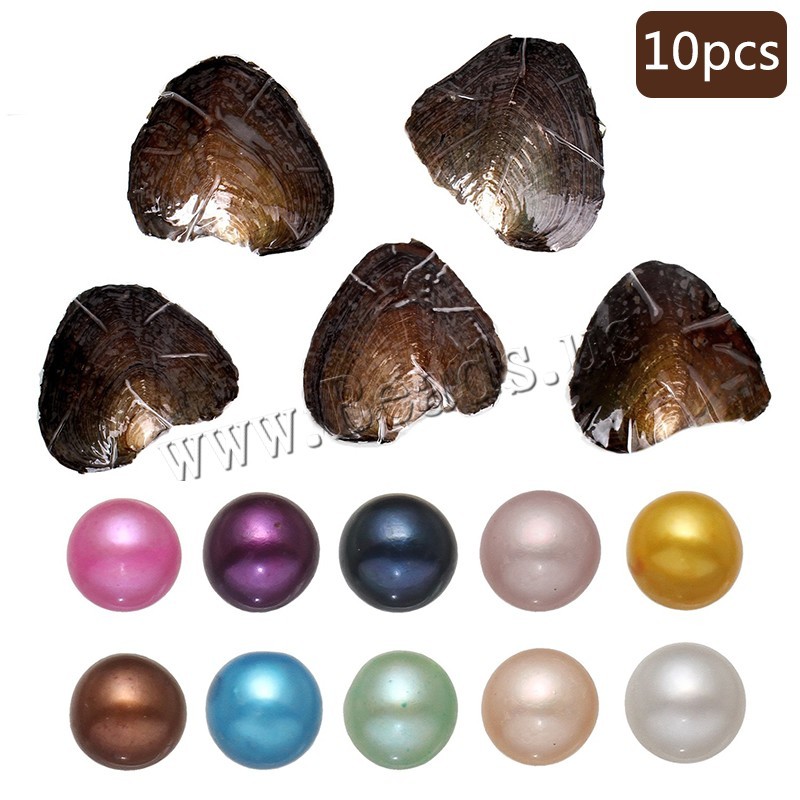 10PCS Natural Akoya Pearl Oysters Real Pearl Freshwater Pearl 7-8mm Holiday Gift