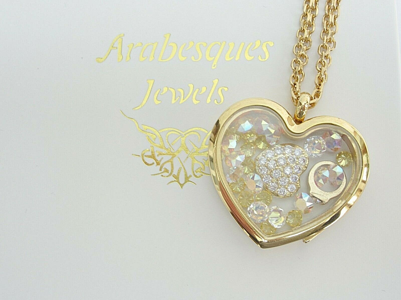 ARABESQUES CHARM POTS “Marry Me” living memory/floating pendant/locket. Gold