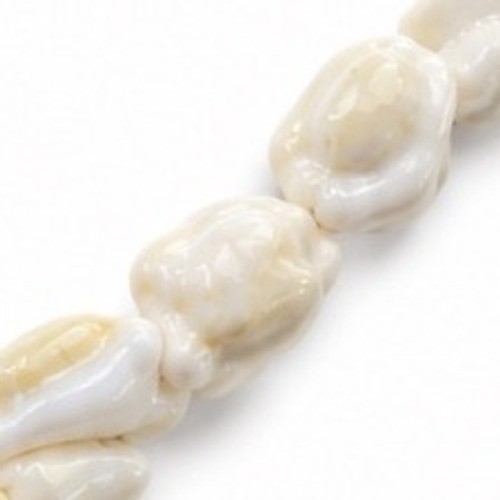 Hawaiian Momi Shell Lei Necklace White Cream Tropical Coastal Statement Jewelry