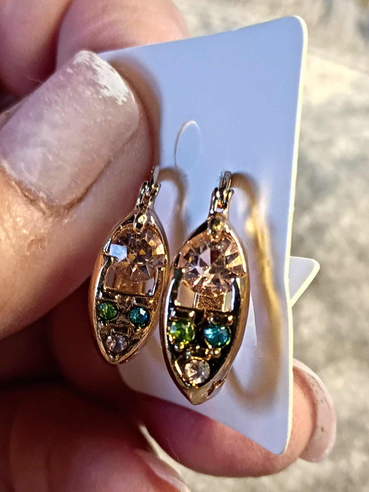 New Without Tags Charles & Collard Lab Grown Stones Hoop 3/4 Inch Earrings. J8