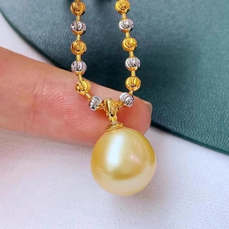 New Product Pendant AAA 10-11mm Natural South Sea Round Pearl Pendant 925s 18in