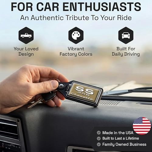 Car Key Chain for Chevelle – Classic Models Keychain for SS 1969 Gold Ss 1969