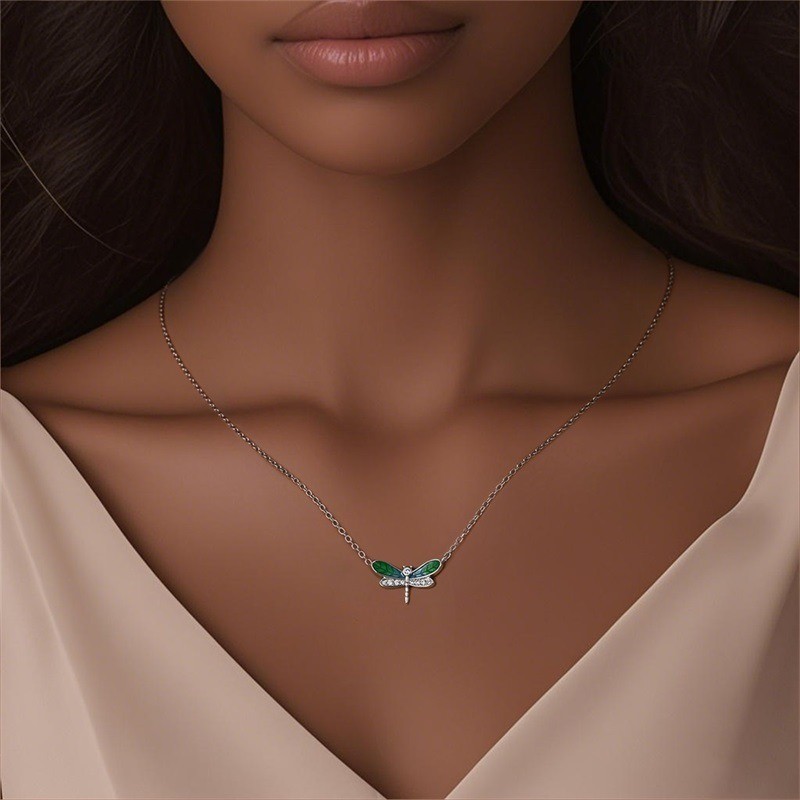PANDACH 925 Sterling Silver Women Necklace Dragonfly Charm Pendant Jewelry Gifts