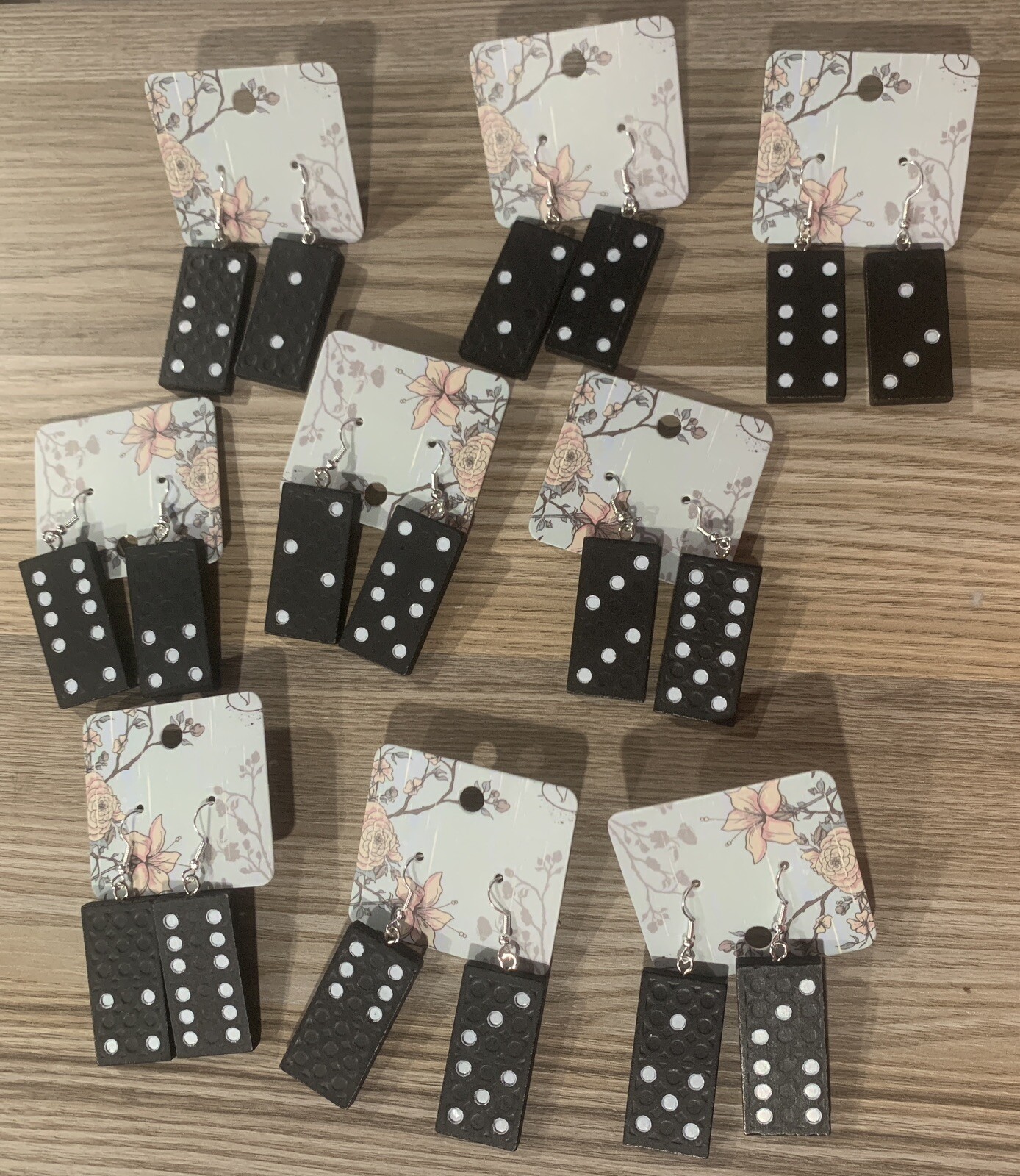 Wooden Domino / Dice earrings