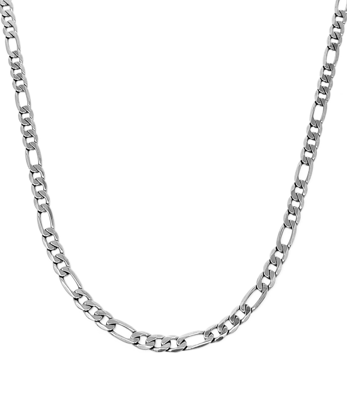 Wholesale Bulk 316L Stainless Steel Figaro Chain 16, 18, 20, 24 inches Necklace