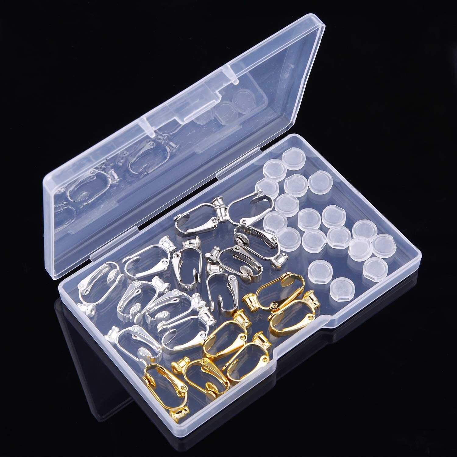 18 Pieces Clip-On Earrings Converter Components with Post for Non-Pierced Ears 3