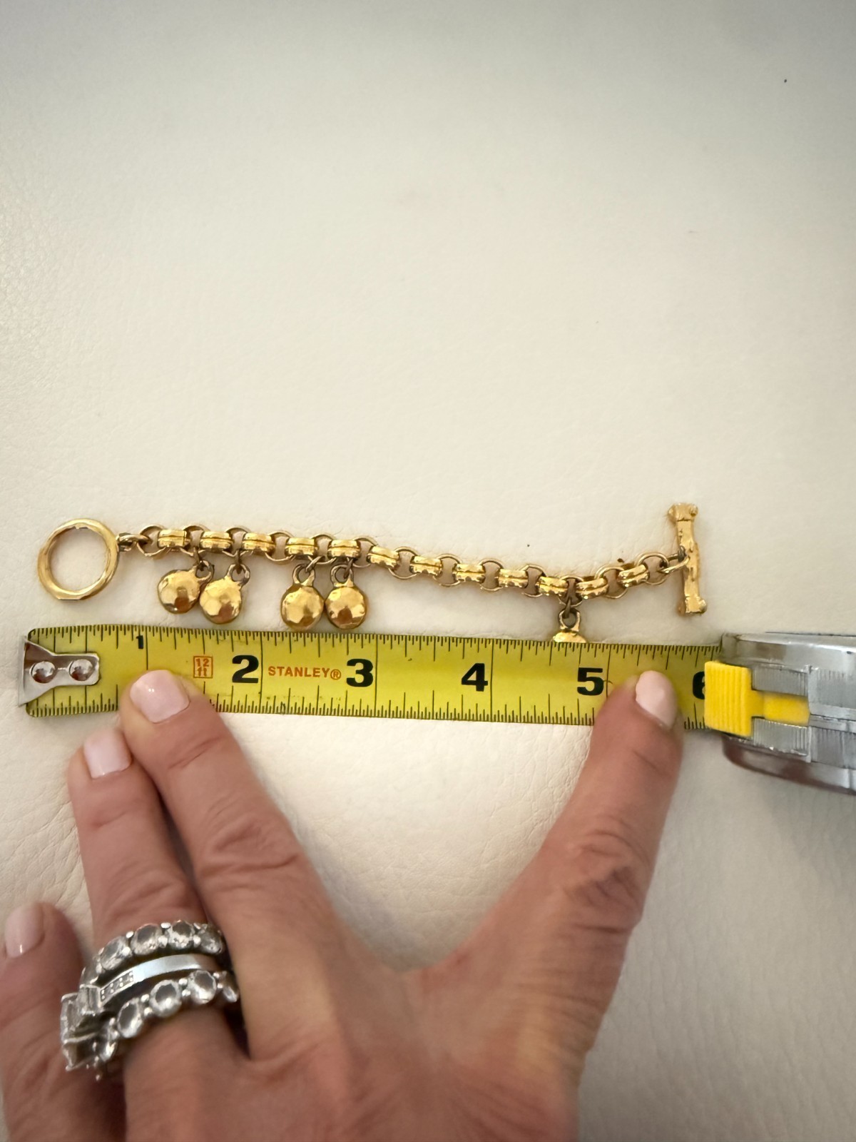 AUTHENTIC FENDI VINTAGE 90S RUNWAY TAGGLE BRACELET GOLD FINISH PETITE / KIDS