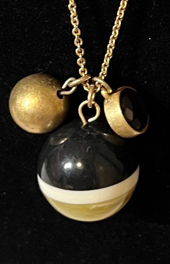 Ann Taylor Gold and Black Tone Statement Necklace in Perfect Condition