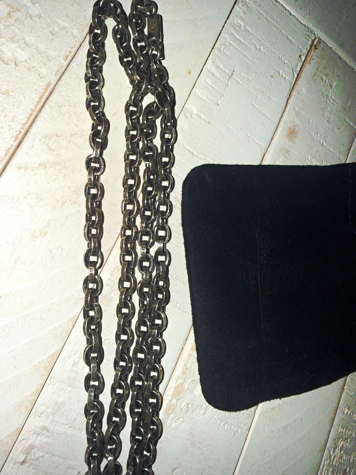 Chrome Hearts 925 Sterling Silver Paperclip Chain Necklace Lobster Clasp 24”