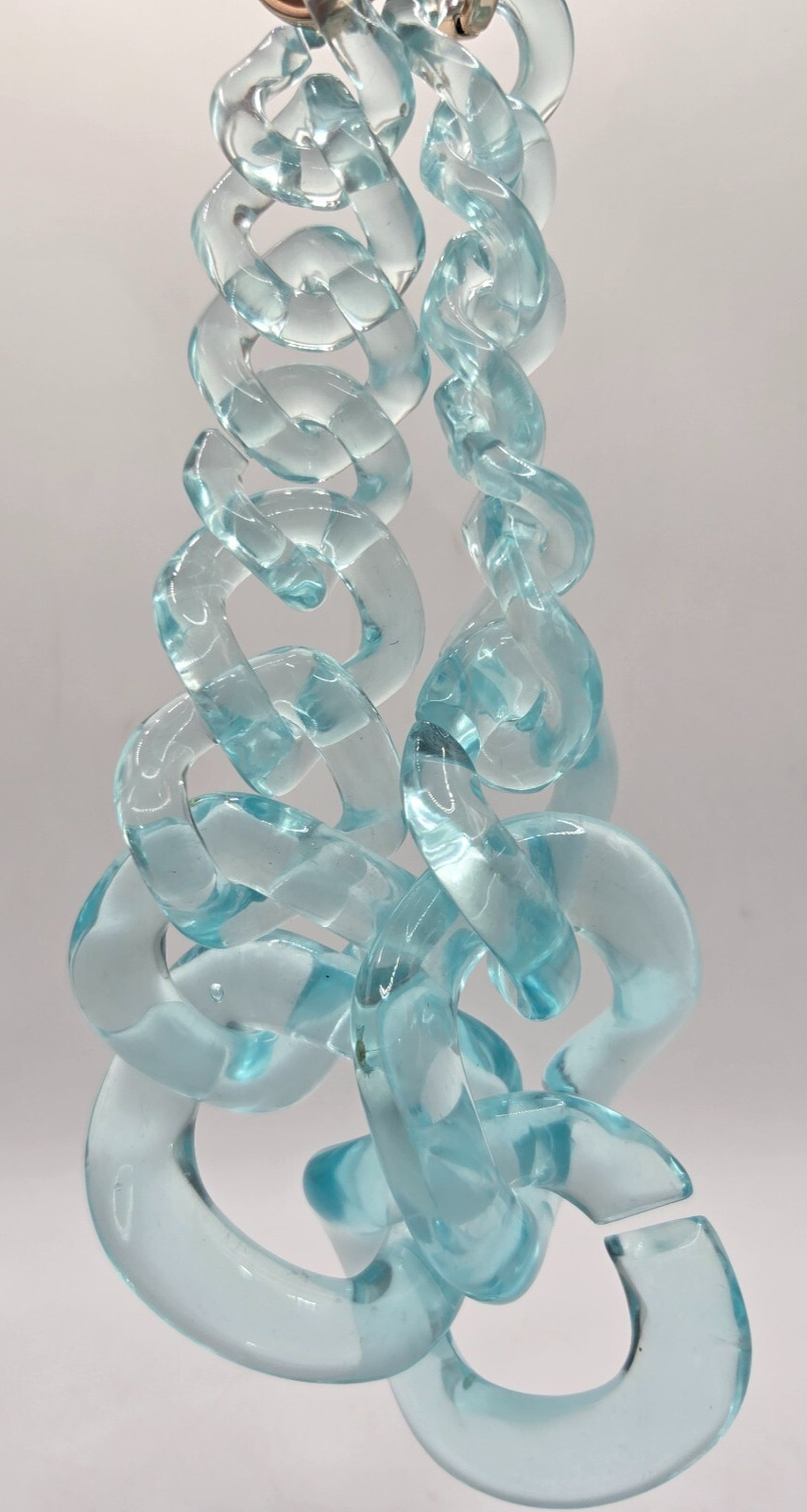 Chunky Link Necklace – Large LIGHT BLUE Chain ~9 in – Fun Flair Statement Drama