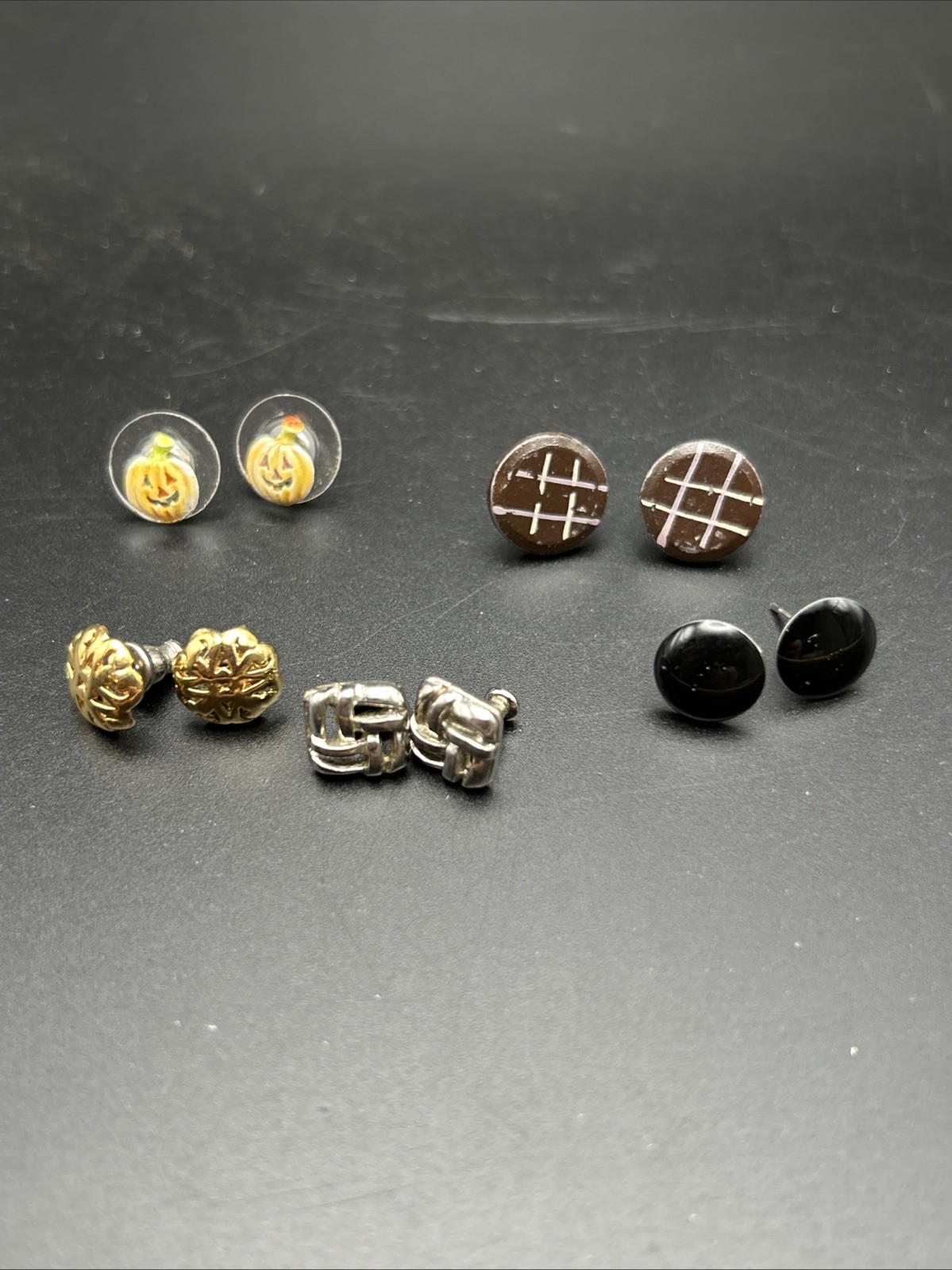 Lot of 5 Post Stud Earrings Costume For Pierced Ears Enamel Metal