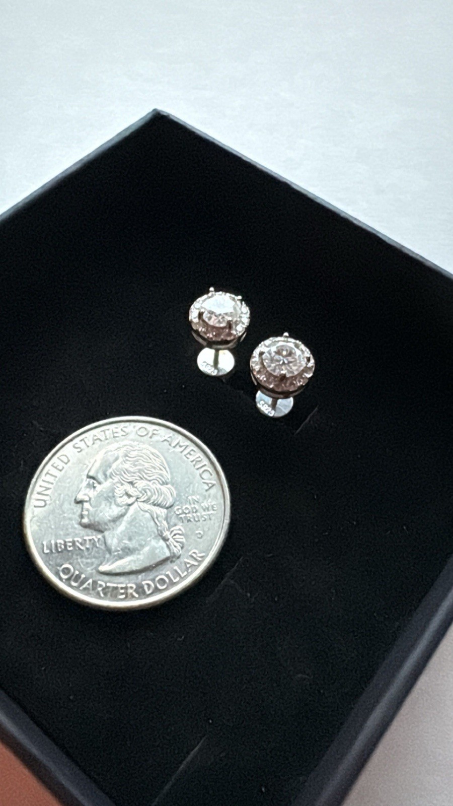Round Moissanite Halo Stud Earrings 0.5CT GRA Certified 925 Sterling Silver Pair