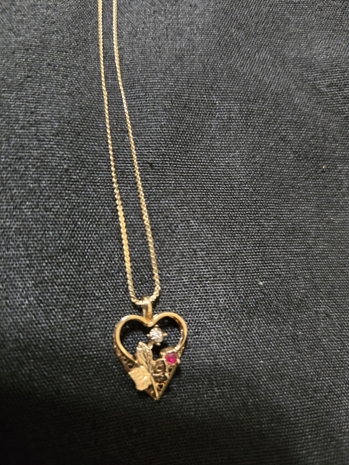 Vintage 14K Gold Filled Open Heart Pendant Necklace – 18″