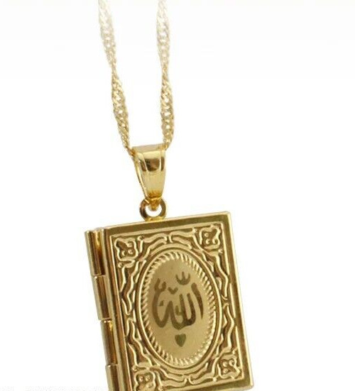 Allah Necklace Gold Muslim Pendant Men Islamic Jewelry Arabic Women