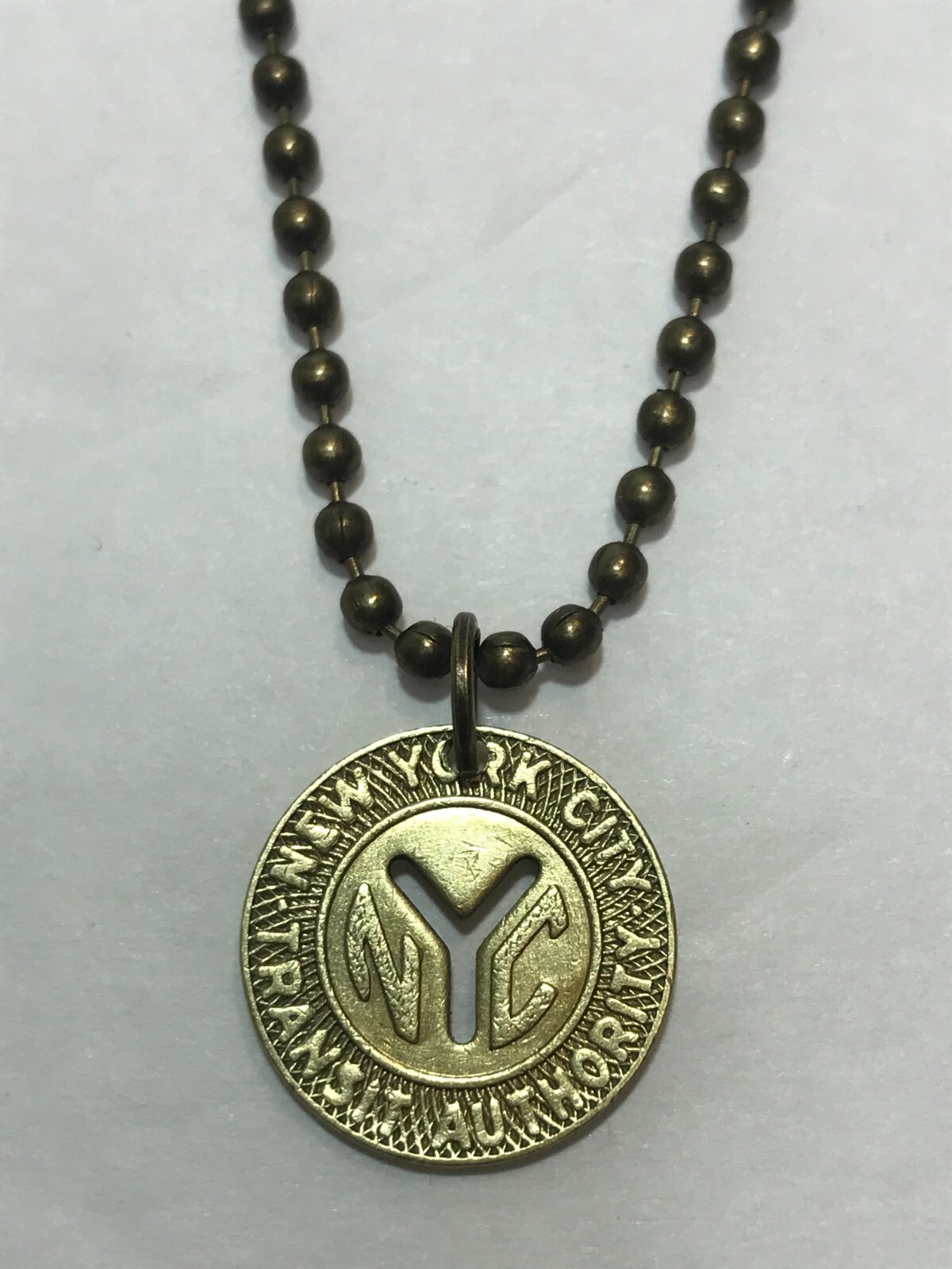 70s, 80s NYC Subway Token Pendant Necklace New York City Subway. Wear History!