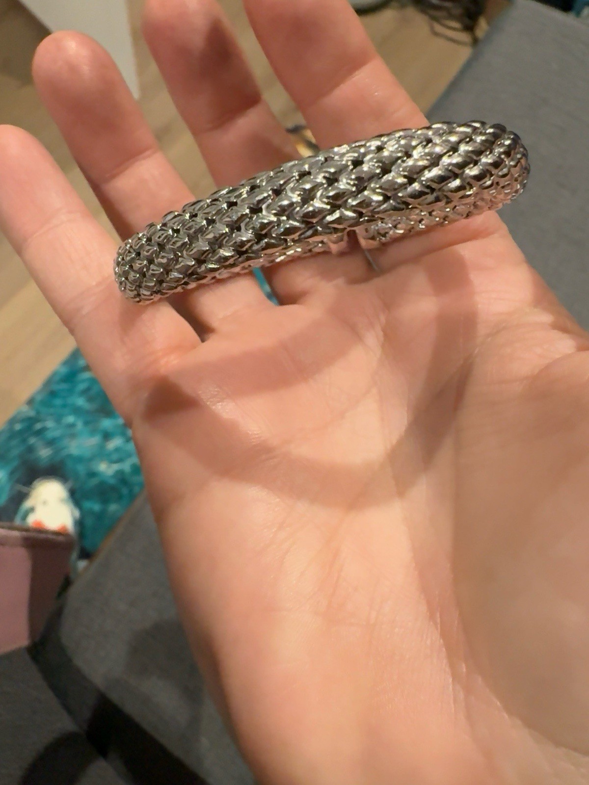 925 sterling silver, made in Italy woven cuff bracelet