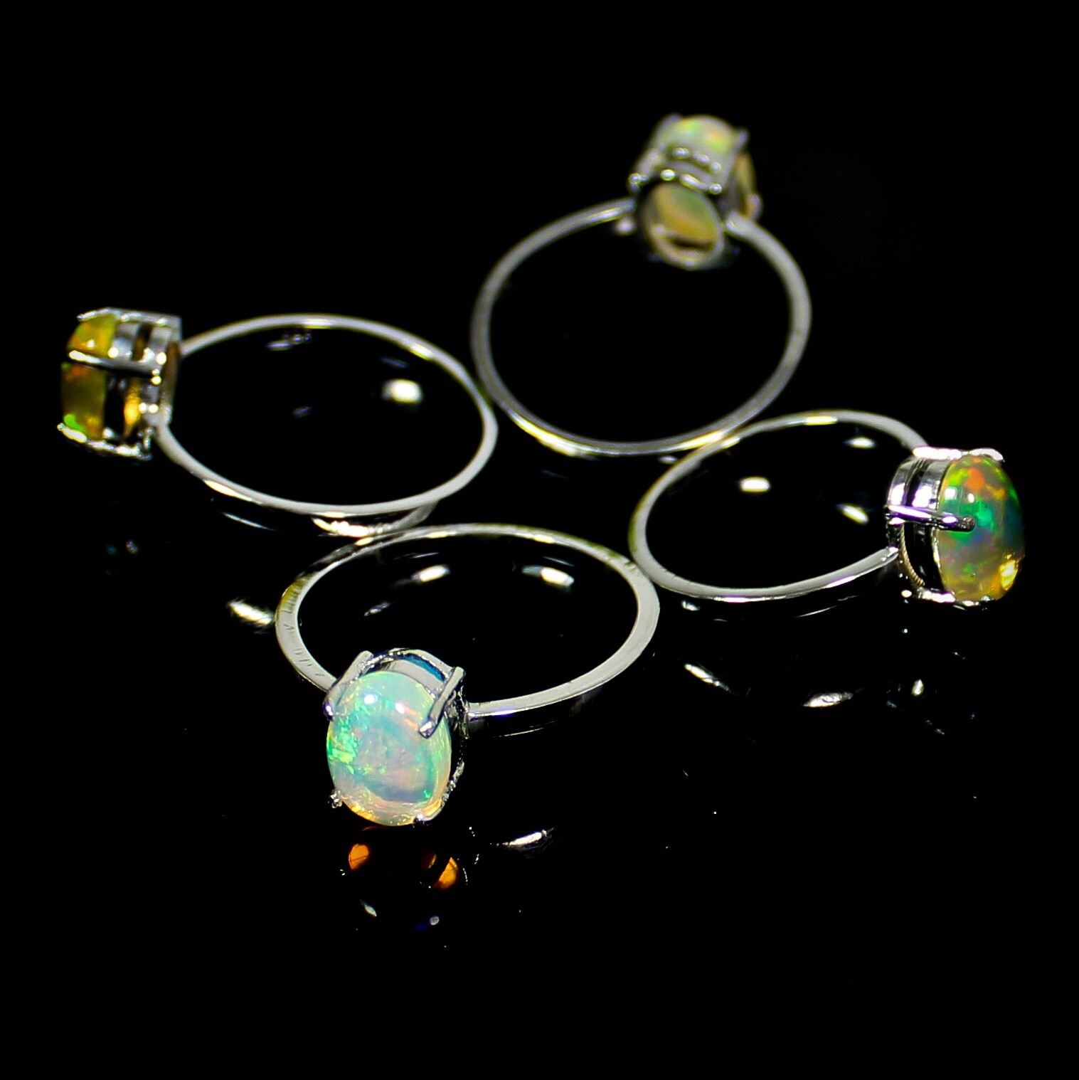 100% Natural White Ethopian Silver Rings With 92.5 Sterling Silver In All Sizes