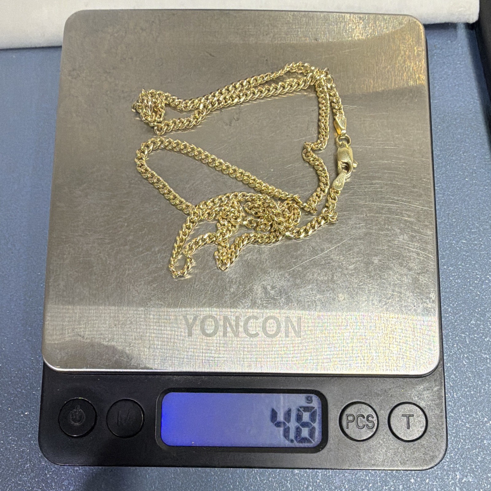 10k Gold Tone Curb Link Chain Necklace, Lobster Clasp, 20 in, 2.91 mm, 4.8 grams