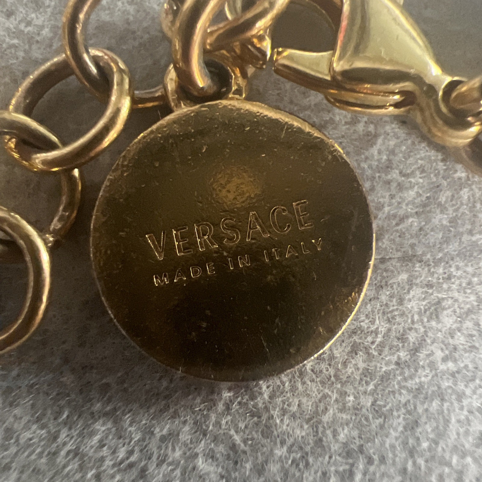 Authentic VERSACE Braided Rope and Gold Tone Bracelet