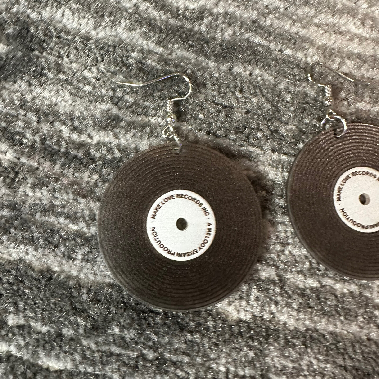 Record Earrings Dangle Black Vinyl Women Travel Fashion Cartoon Music Concert