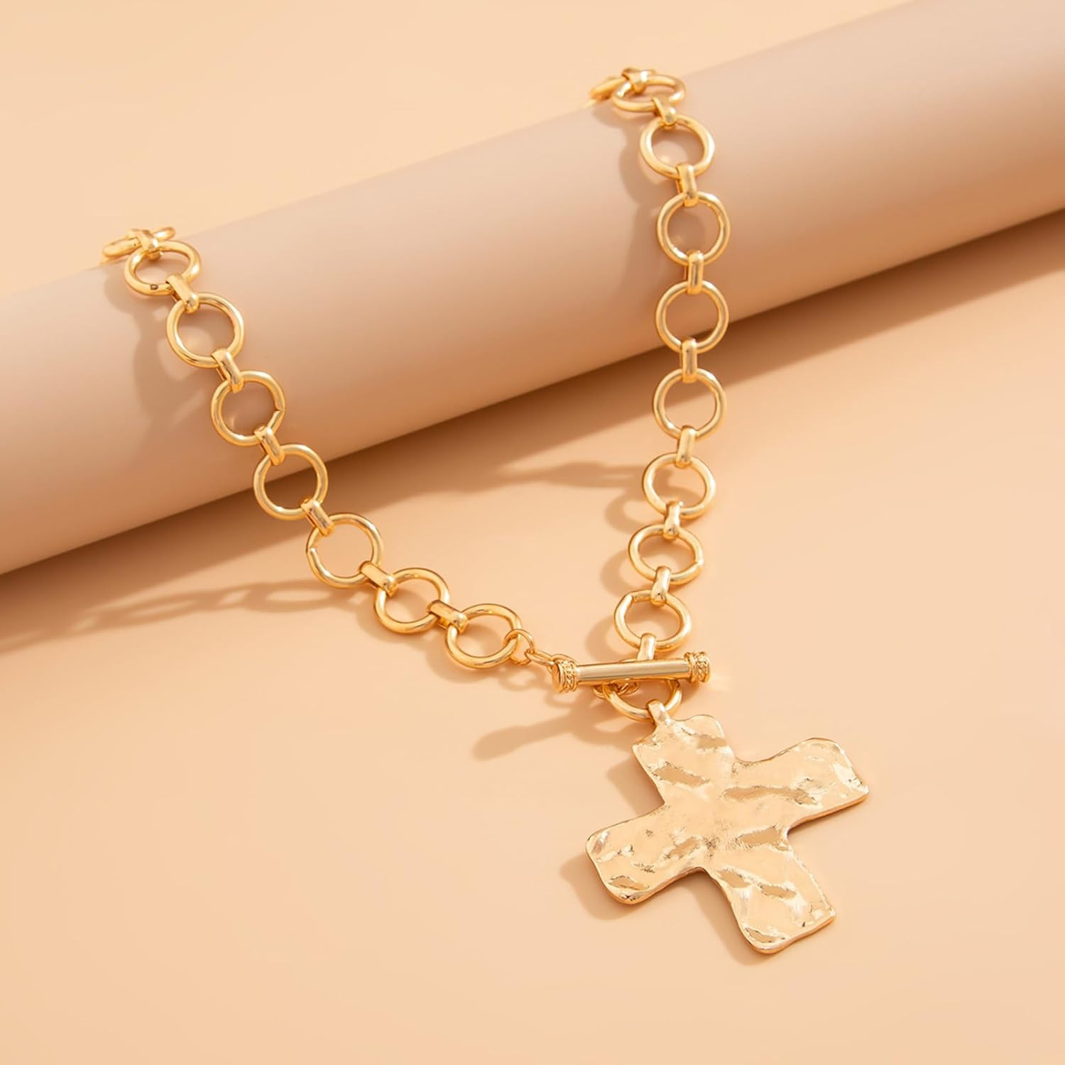 Chunky Necklace Chunky Cross Necklace for Women Big Cross Statement Necklaces Tr