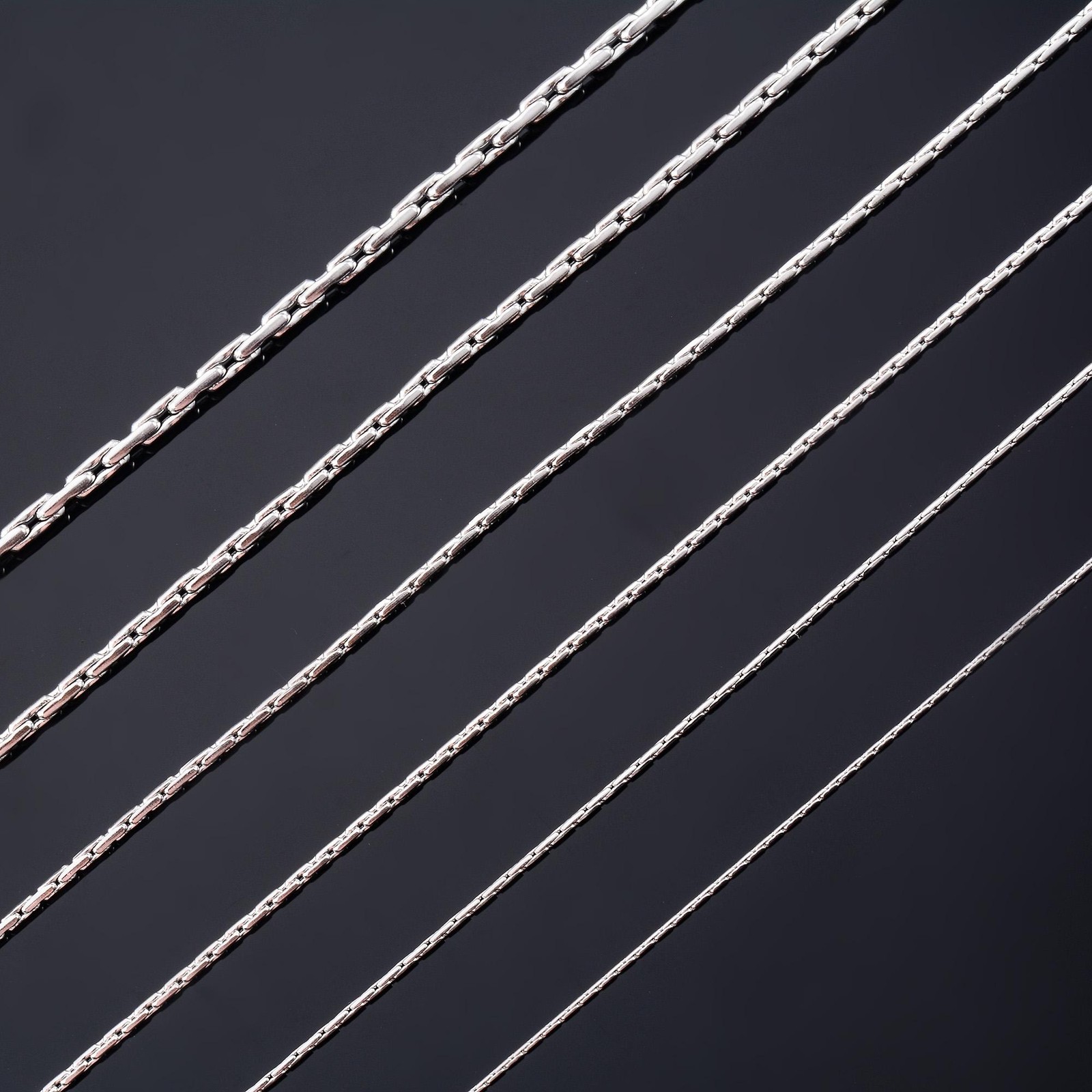 Thin Silver Necklaces Link Cable Chains for Women 316L Stainless Steel Jewelry