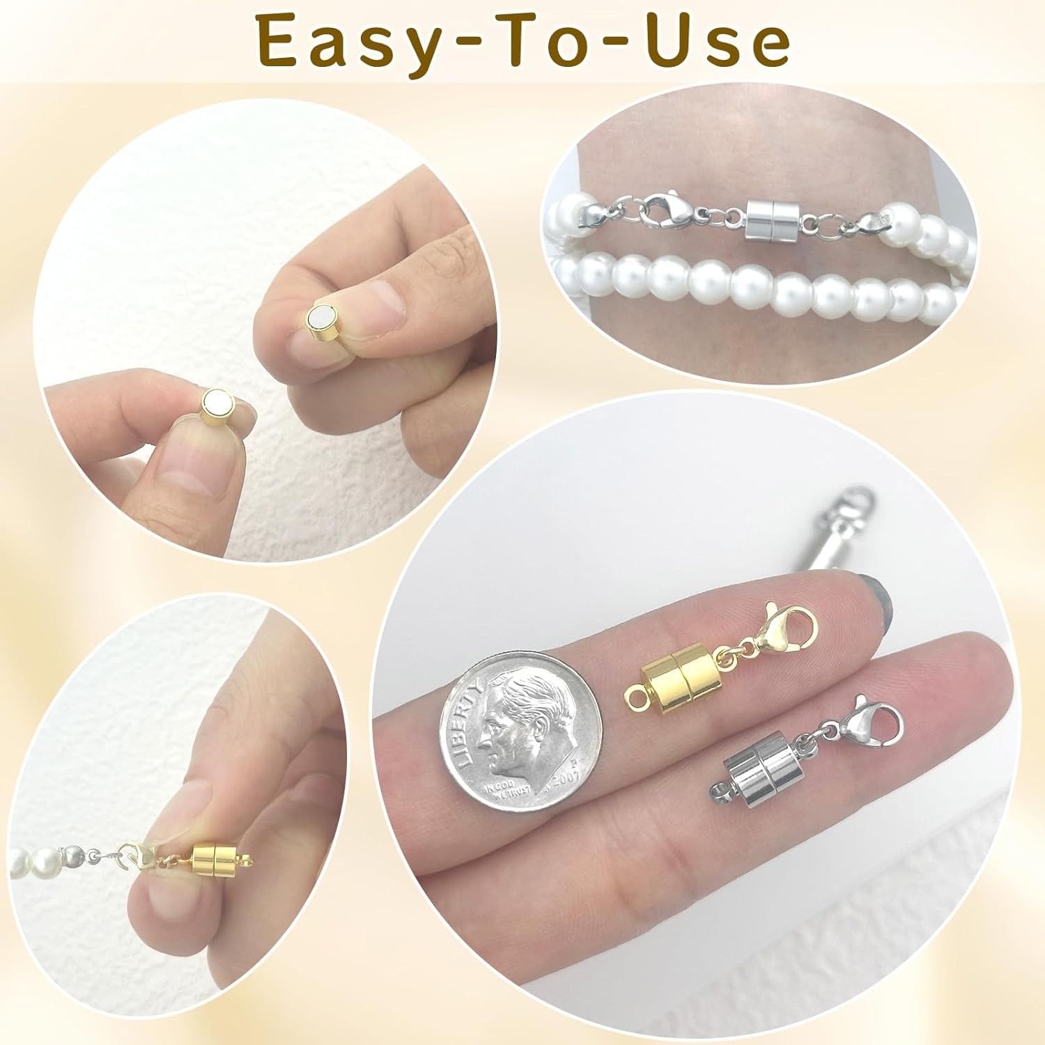 Versatile Magnetic Necklace Extenders – Gold & Silver Lobster Clasps for Jewelry
