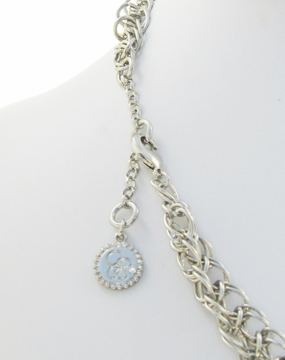 Jessica Simpson Blue Yellow & Smoky Bead Fringe Chain 18″ Necklace NWT