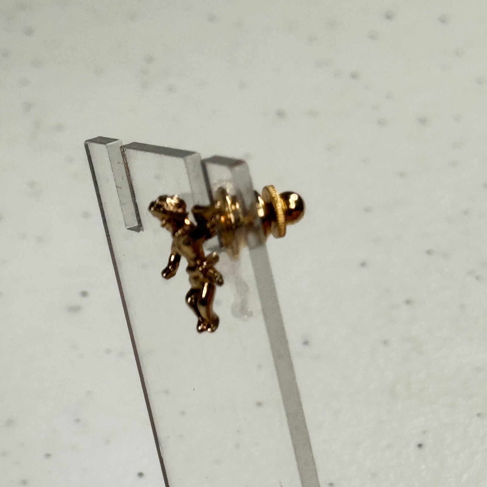 Vintage Brooch Cherub Angel Gold Tone Figural Cupid Mini Lapel Pin Romantic