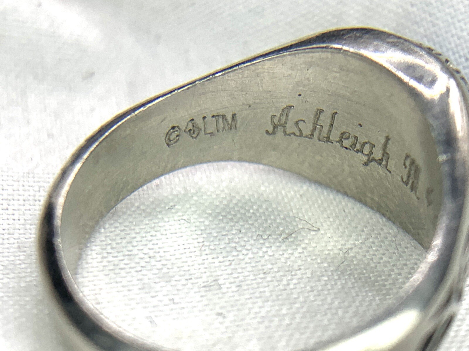 Jostens LTM 2012 Silver Class Ring Simulated Blue Spinel Swansboro High Size 6.5