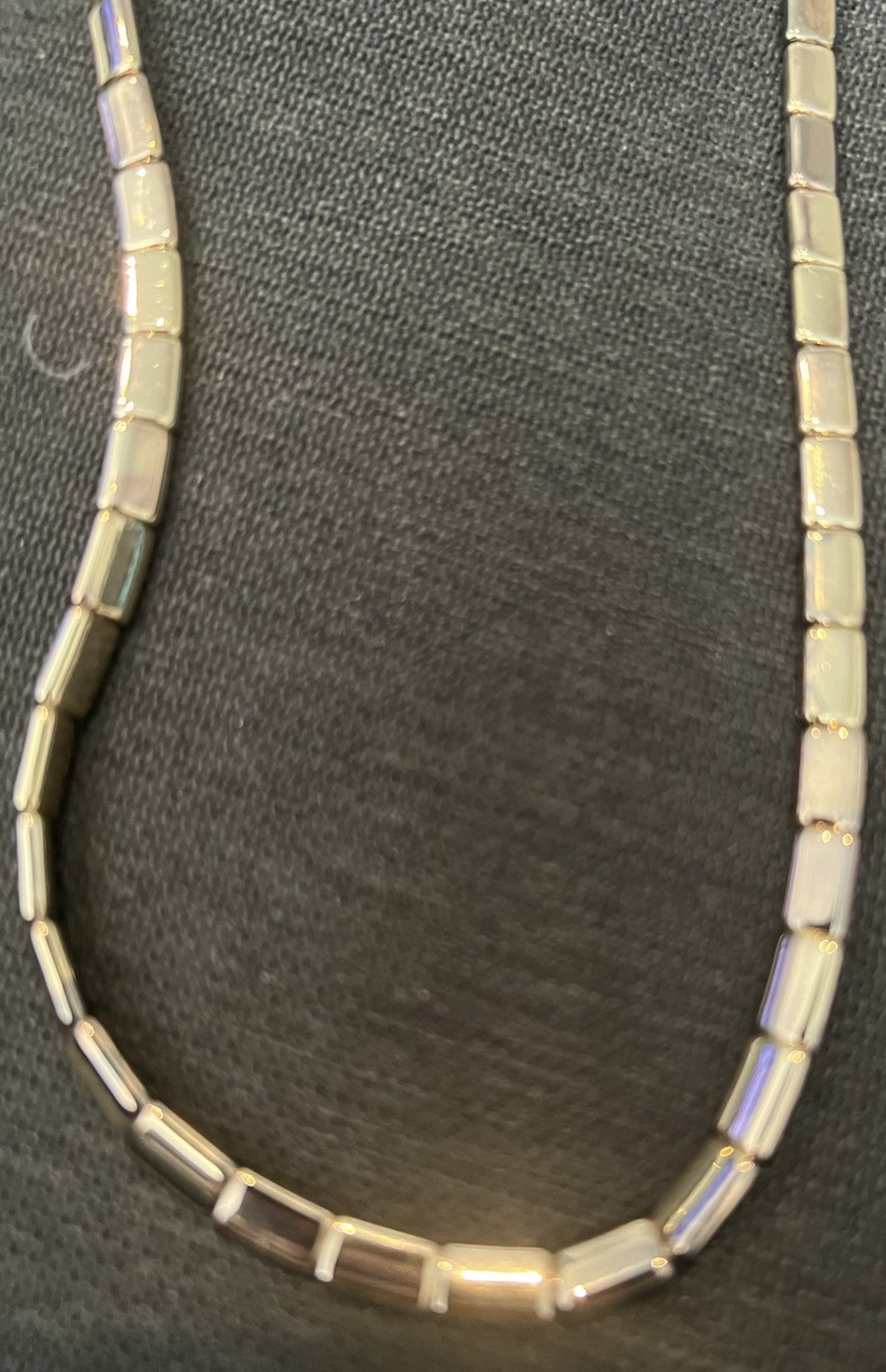 LOFT Gold Tone Rectangular Link Chain Necklace Adjustable