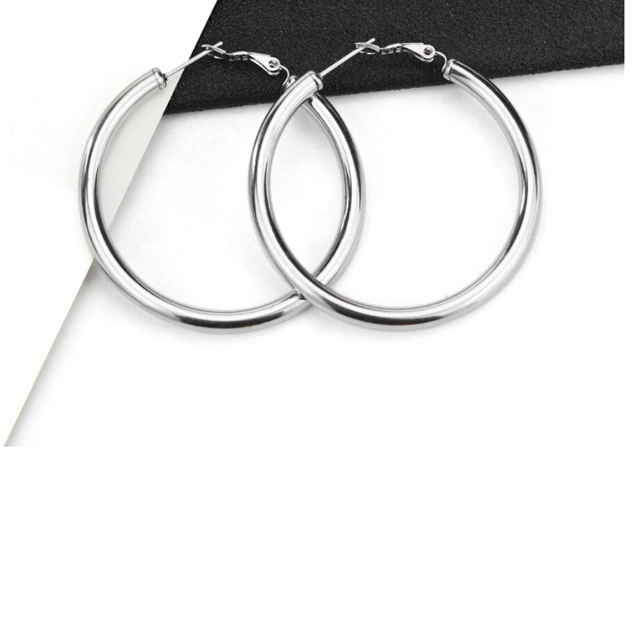 925 Sterling Silver Classic Tube Hoop Earrings Many Size Small Medium Large A792