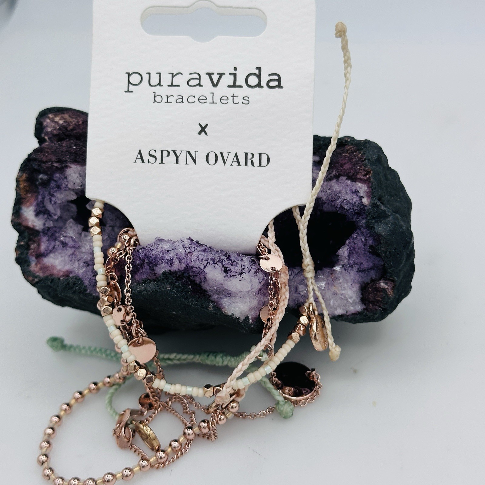 Pura Vida x Aspyn Ovard Style Pack Bracelet Stack Rose Gold NWT Retired