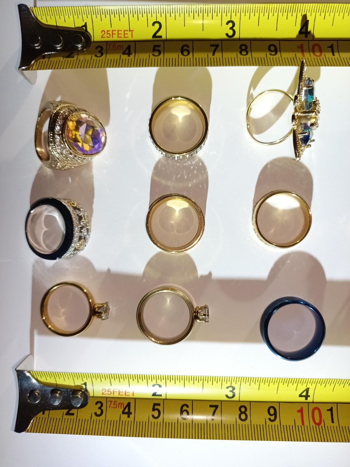 13 Pc Mixed Style Fashion Rings Lot Gold Silver Blue Rhinestone Pearl Butterfly