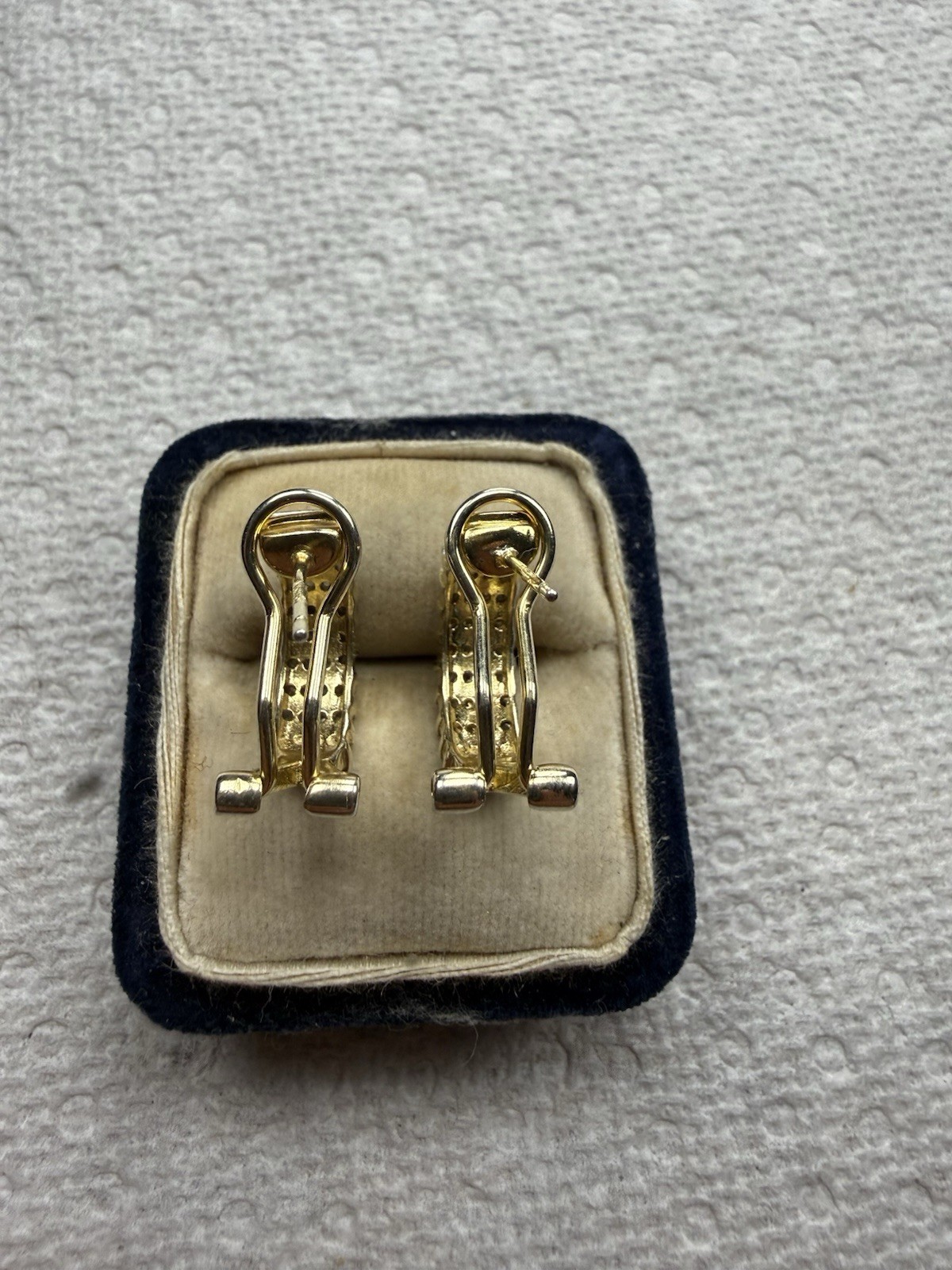 Gold Vermeil/925 Sterling Silver Iced Out Earrings 5.8 Grams CZ Stones