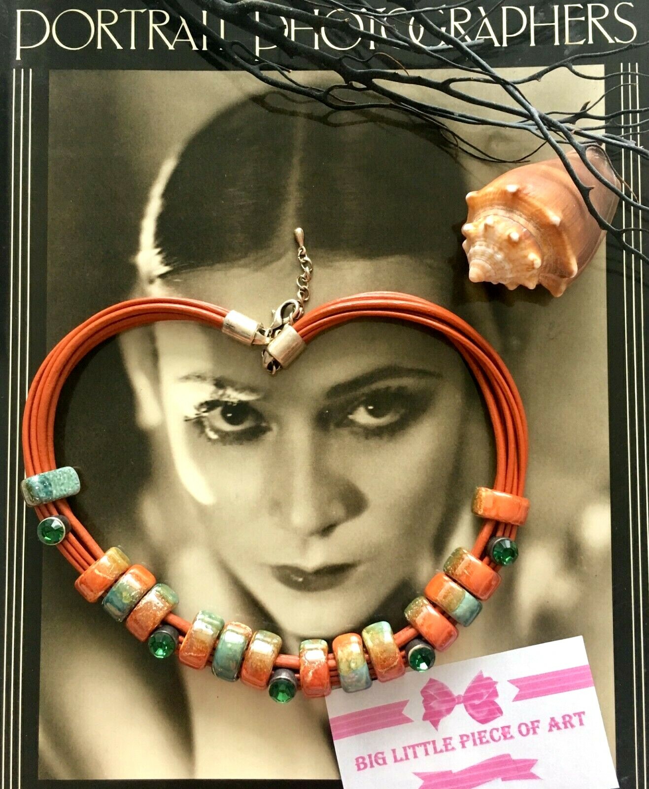 ✨SET Necklace + Bracelet LOT Silver Ceramic Beads Swarovski Element Leather $200