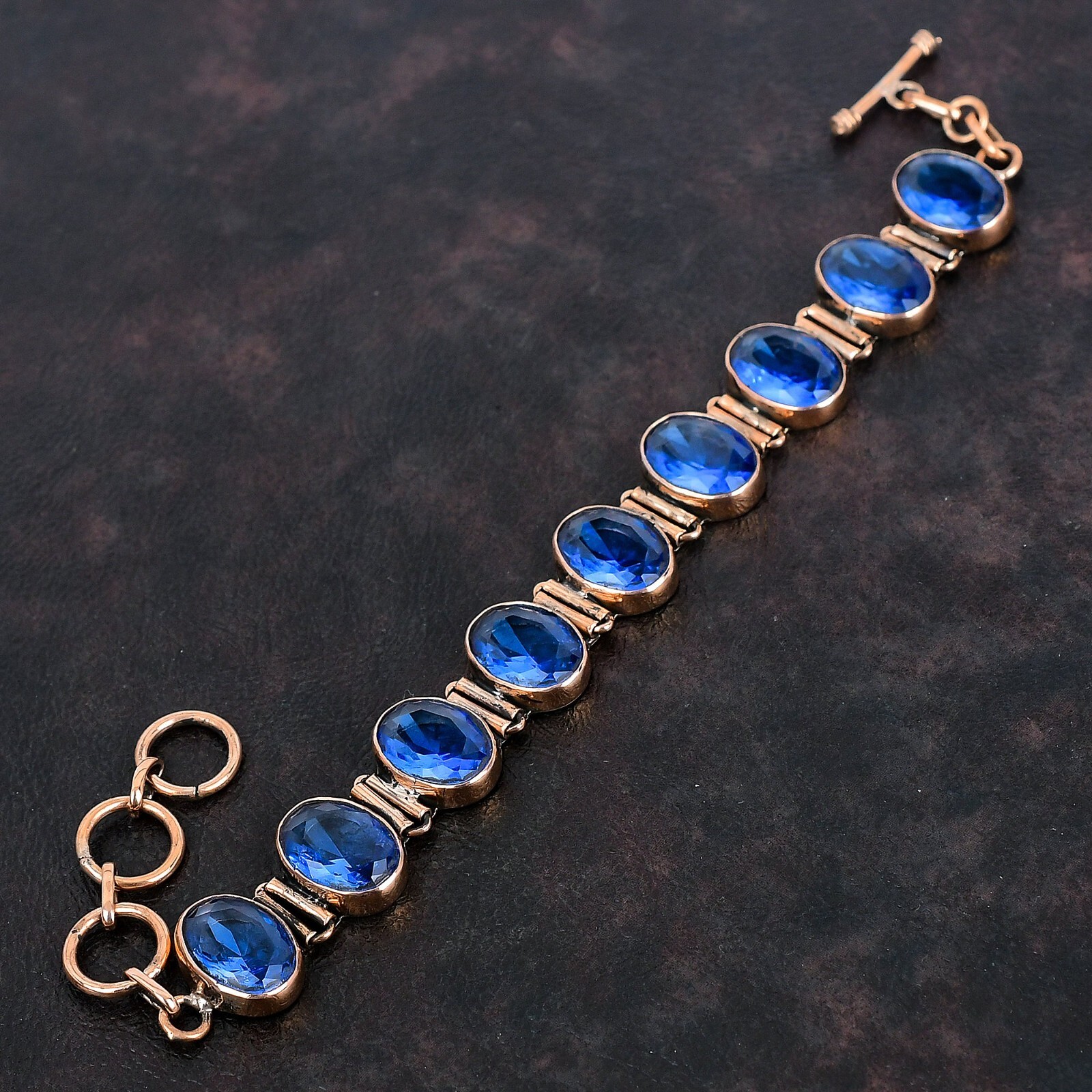 Tanzanite Quartz Adjustable Bracelet Handcrafted Copper Ethnic Gift Jewelry 6.0″