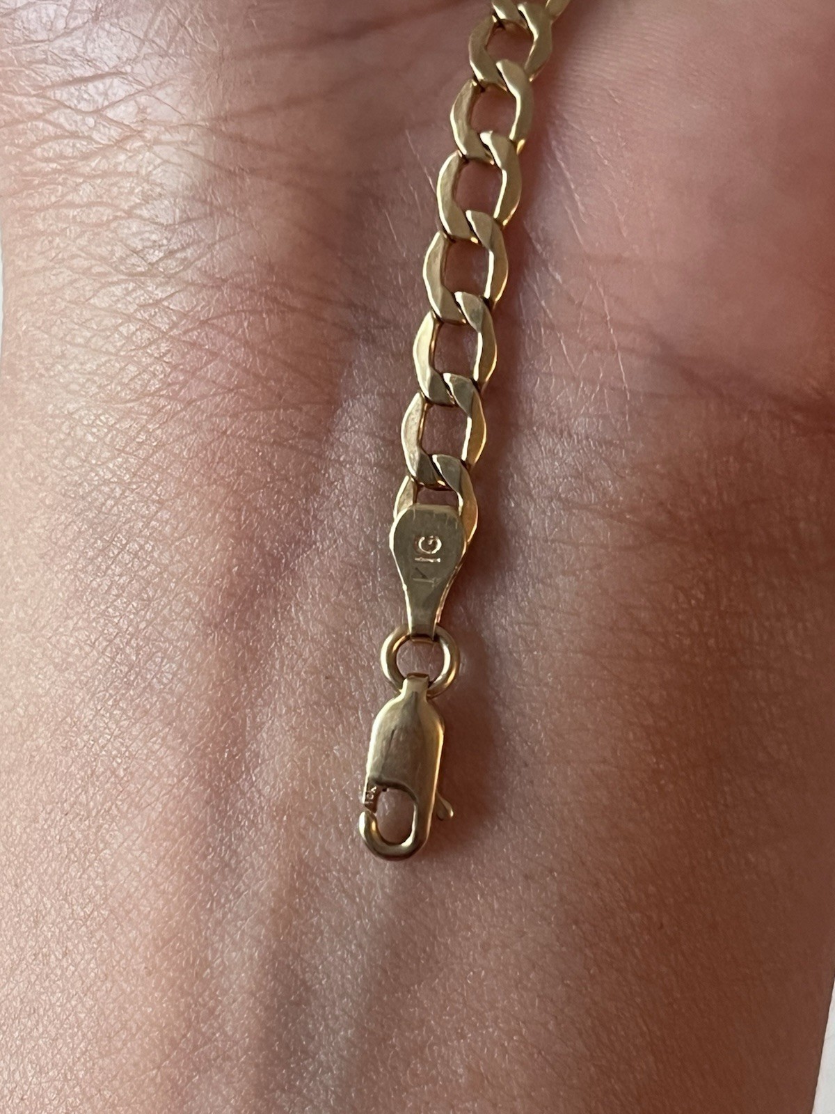 10K Solid Yellow Gold Children’s ID Bracelet 18.2 cm (7.2”) Curb Link Lobster Cl