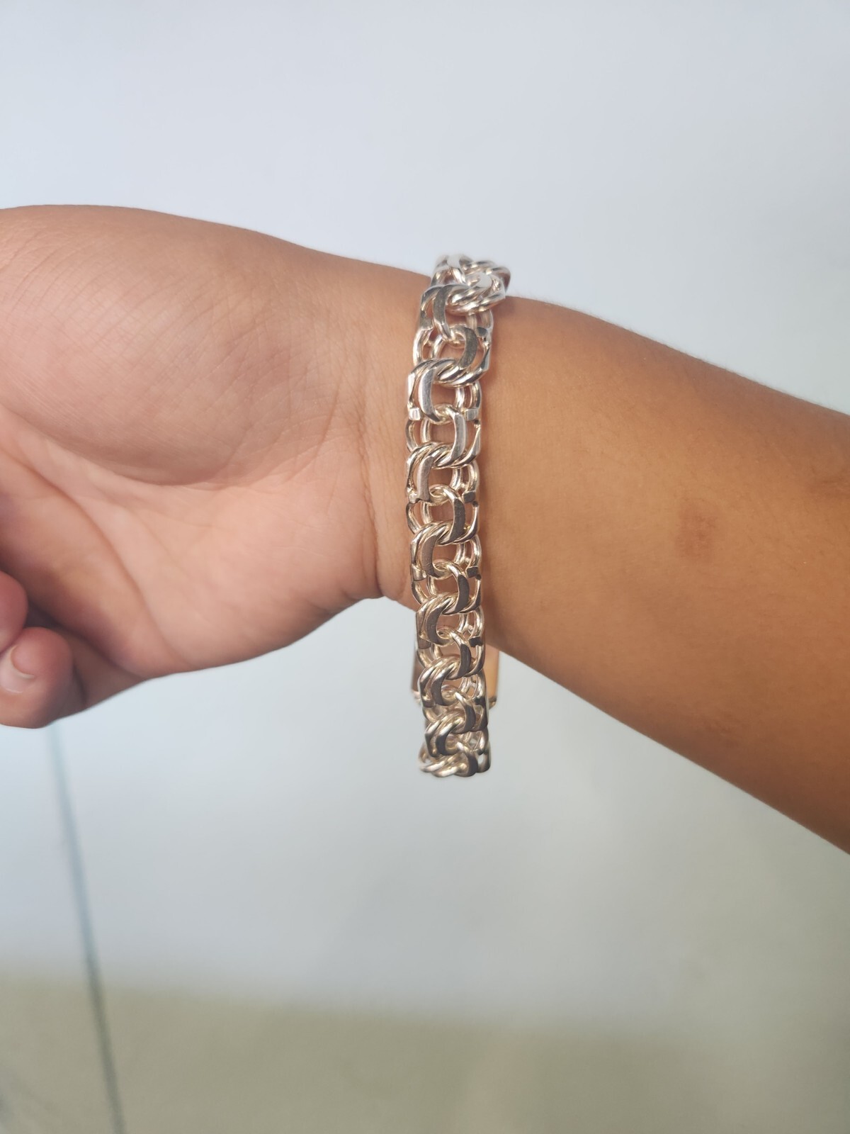 100g 925 Sterling Silver Bracelet Chino Link Custom Lock 8Inch 8MM Men Man
