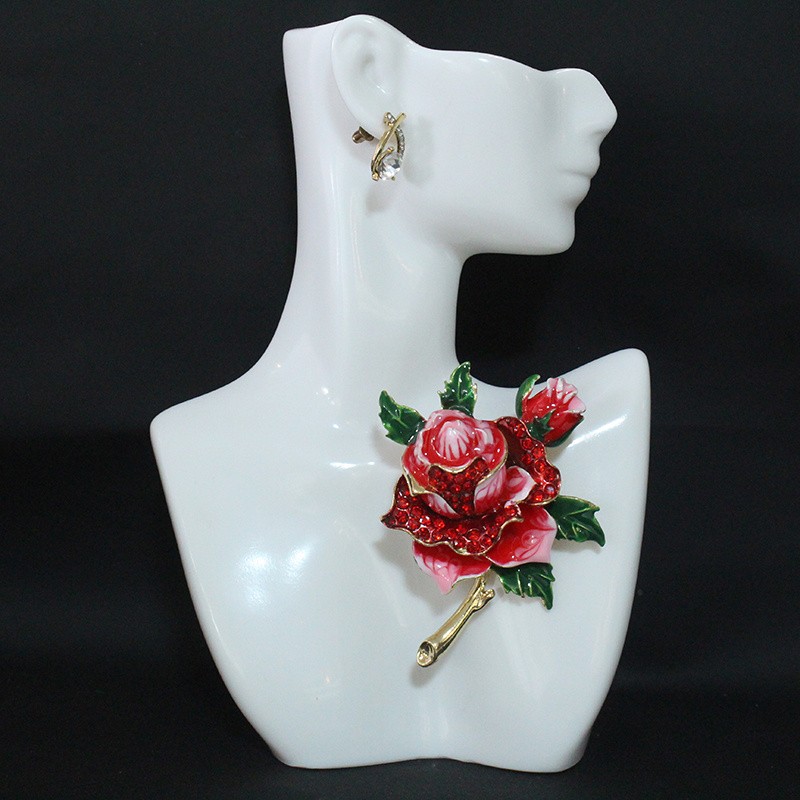 fashion rose brooch colored glaze dripping oil brooch clothing high-end broch